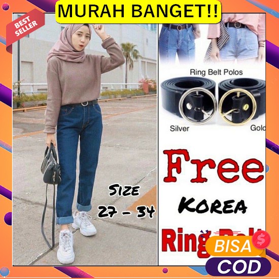 ($Eller Ft 3Ma4Ck) Celana Jins Wanita Kekinian Jeans Perempuan Pa Pf95 Promo Celana Boyfriend Jeans 