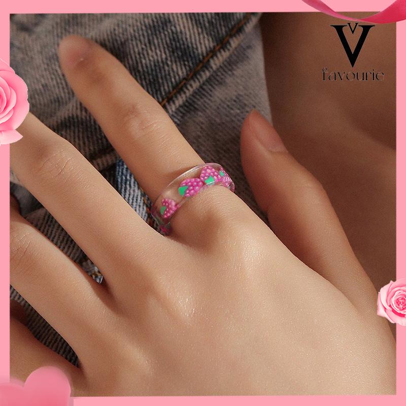 CODCincin Bahan Resin Akrilik Bentuk Buah Untuk Wanita Fashion Korea-FA