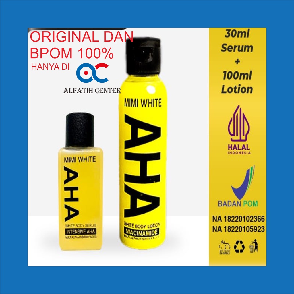 pemutih badan aha 1 paket aha body lotion + body serum mimi aha bpom / paket 2in1 body lotion aha da