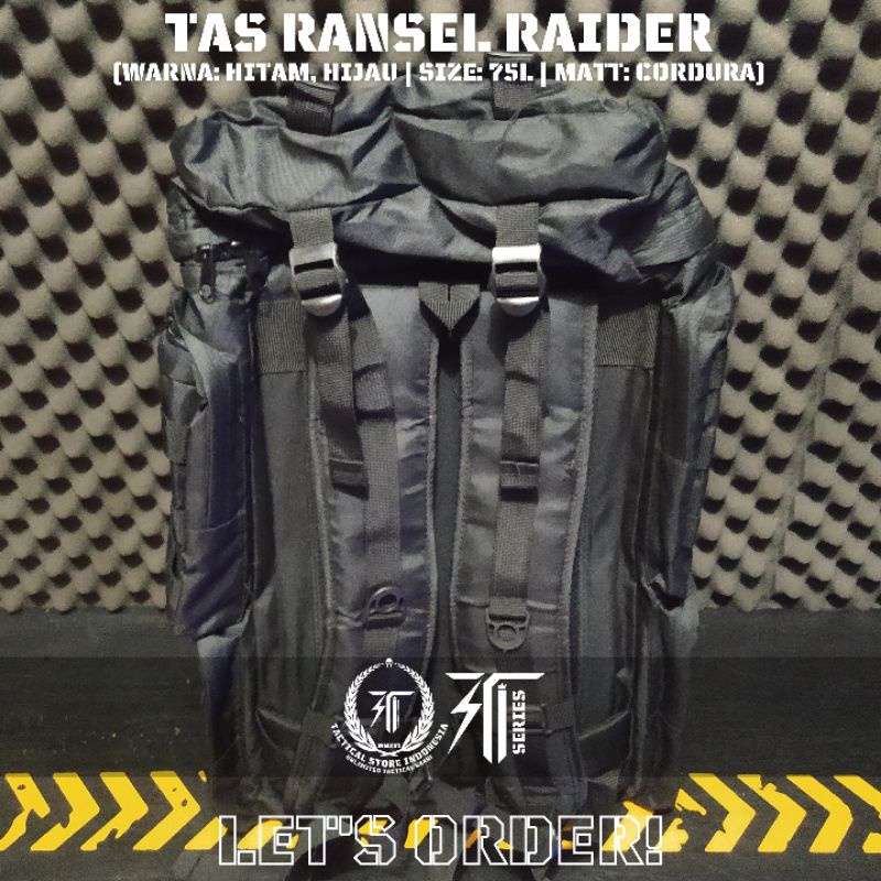Tas Ransel Raider - Tas Ransel / Punggung Tactical Full Hitam