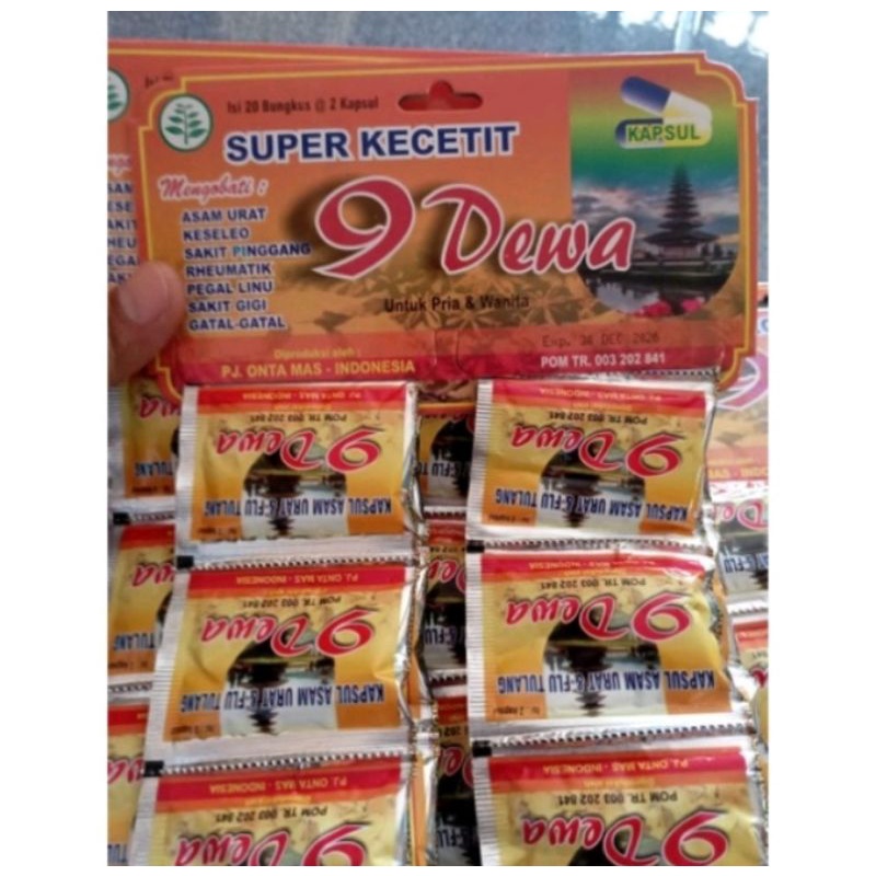 Kapsul 9 Sembilan Dewa Hanger Asam Urat Pegalinu Original
