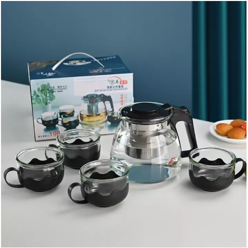 TEAPOT SARING SET 5IN 1/TEAPOT KACA (IDOLA)