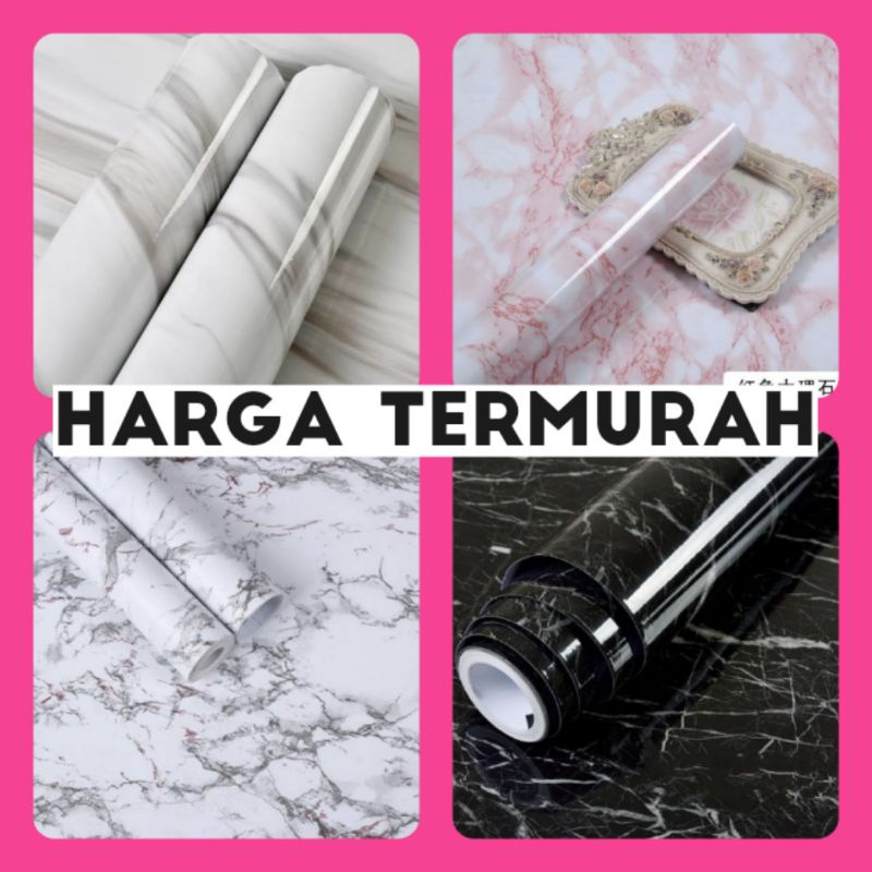 Wallpaper Marmer Wallpaper Motif Marmer Putih (COD & INSTANT) Wallpaper Dapur Wallpaper Glossy Putih