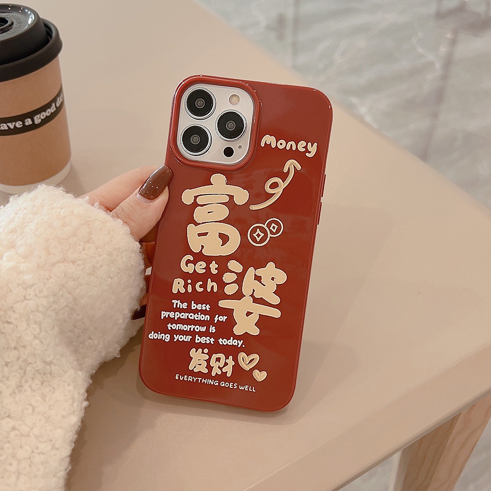 IPHONE Burgundy Rich Lady Case Silikon Untuk Iphone14 11 12 13 PRO MAX Casing Cover Pelindung1216