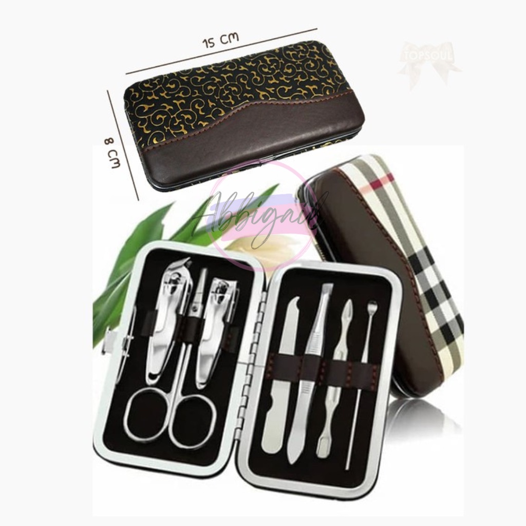 𝘈𝘉𝘎✰ Menicure Pedicure set 7in1 / Dompet Paket Pembersih Kuku Pinset Gunting Korek Kuping 1247