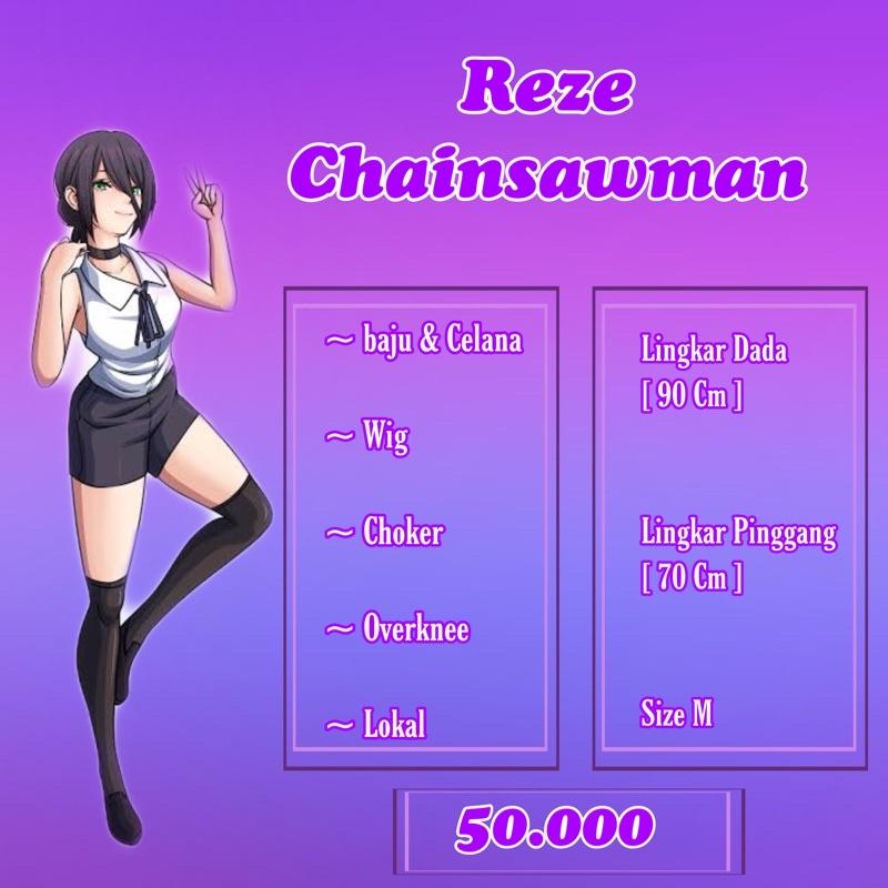 KOSTUM REZE CHAINSAWMAN [ rental ]