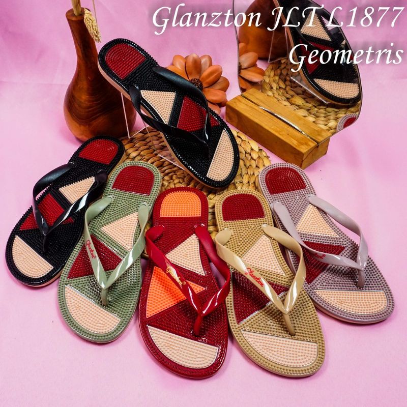 Sandal Jepit kesehatan Sandal Jelly Wanita Rematik Duri Glanzton Polos