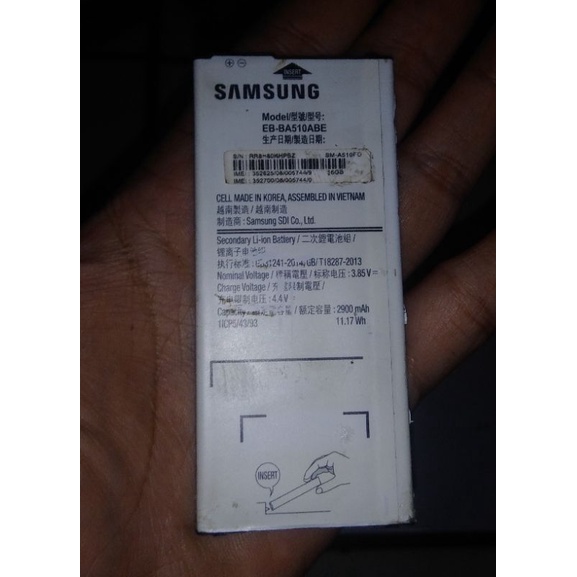 baterai samsung a510fd copotan masih bagus