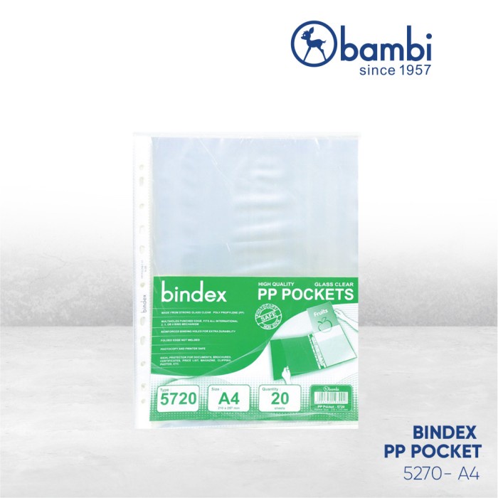 

TERMURAH Bindex Document Pocket 5720 A4 Code 4160