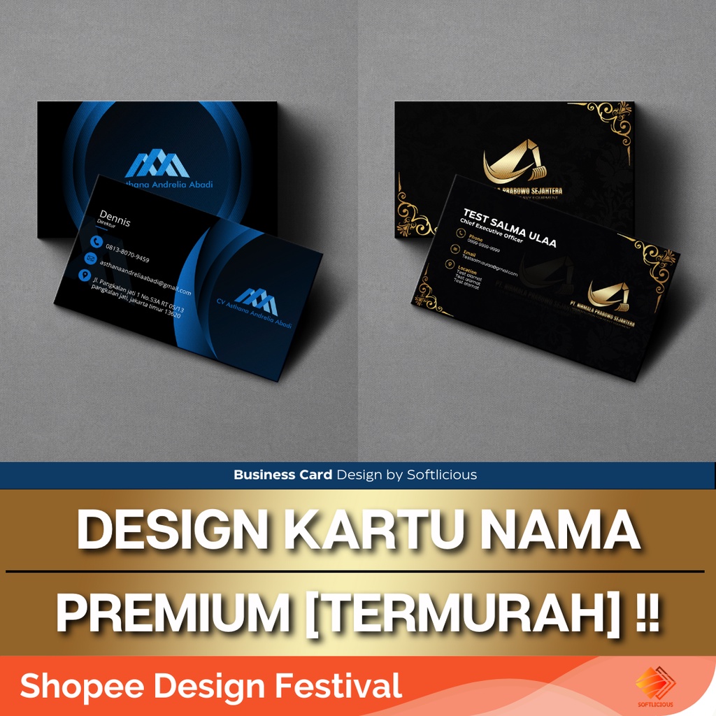 [DESIGN KARTU NAMA PREMIUM] design kartu nama profesional Elegant premium