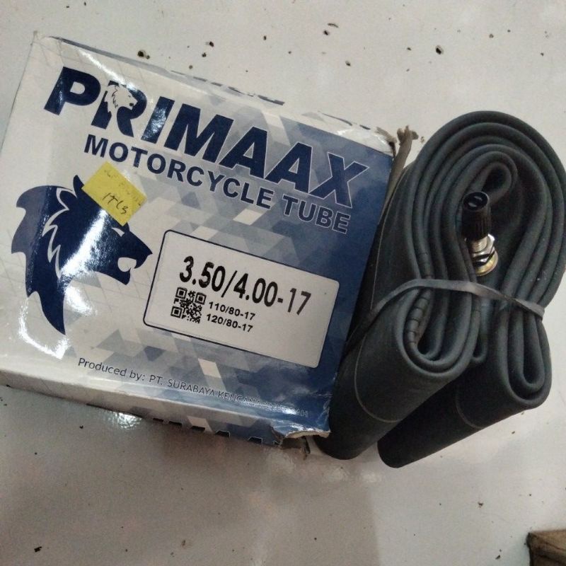Ban Dalam Motor Ring 17 PRIMAAX TUBE 350-17 Atau 400-17 Karet Inner Dalem Belakang 3.50/4.00 120/80/