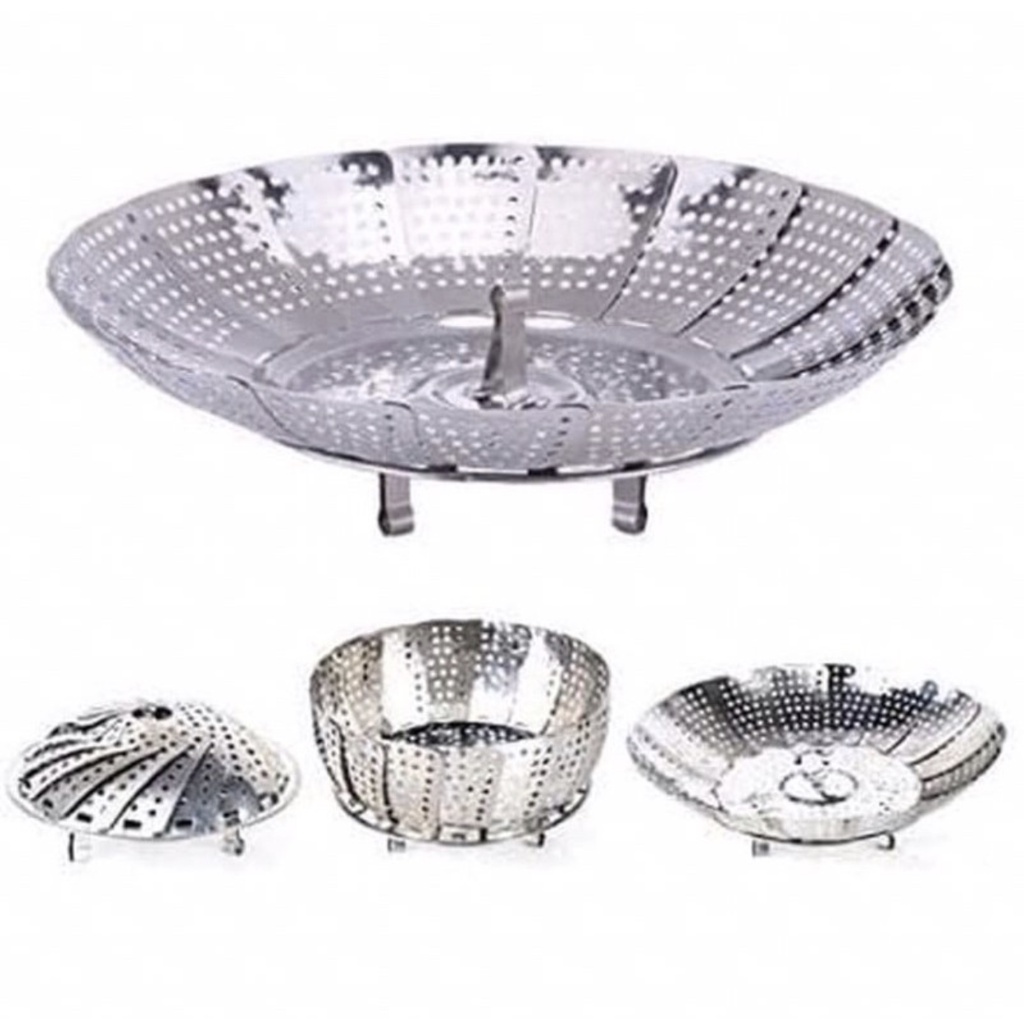 [BISA COD] PROMO Piring Kukus Stainless Tebal Steamer Pengukus Kuat Berkualitas Kukusan Fleksibel Murah Terjangkau