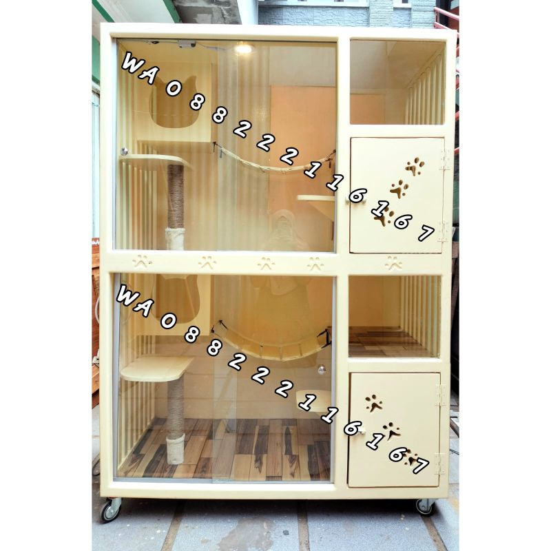 Cat Quarium Kandang kucing kayu unik lucu bagus elegant