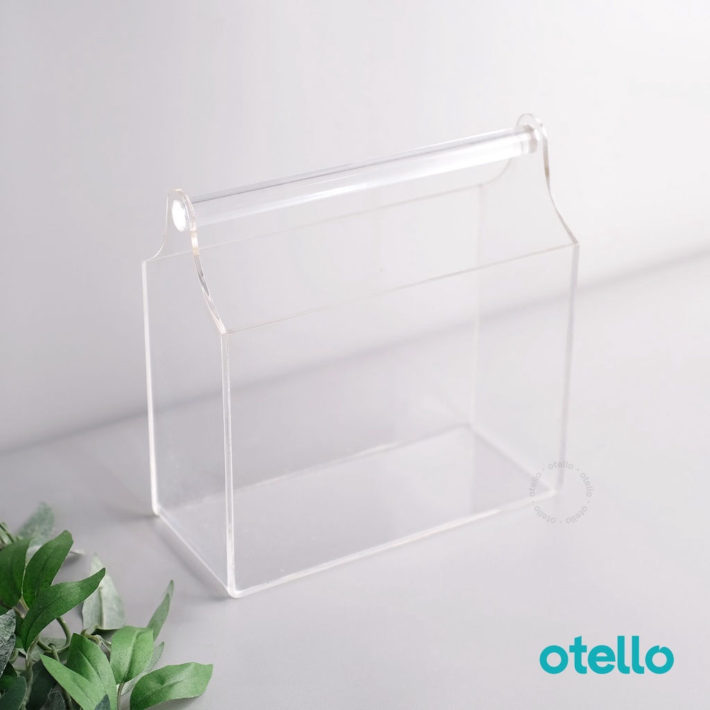 Tas Akrilik Keranjang Acrylic Box Handle Holder Packaging Christmas Hampers Gift Kotak Natal Aklirik Bag Transparan