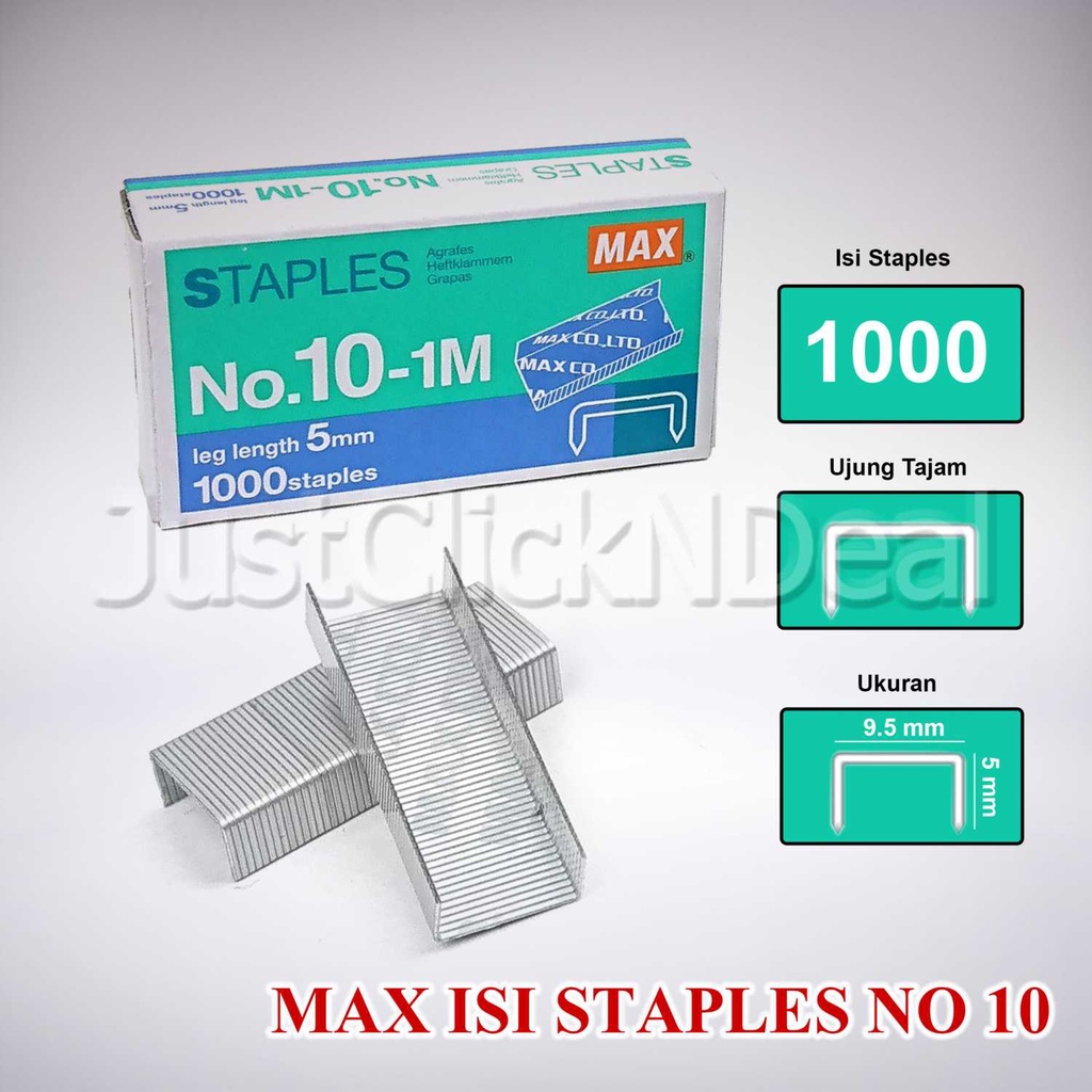 

MAX Staples Refill No 10-1M Isi Stapler Kertas Kecil
