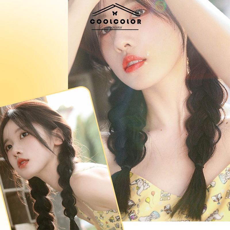 COD❤️Wig Rambut Palsu Synthetic Braids Colorful Korea Fashion Gaya Untuk Wanita- cl