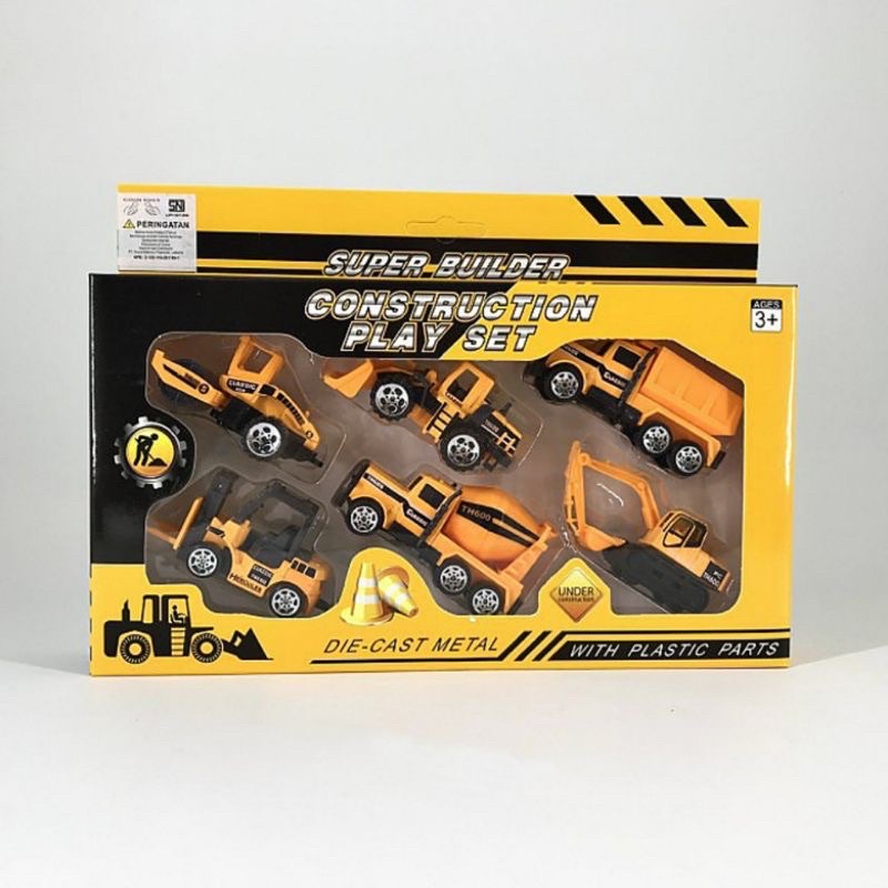 Mainan Anak Diecast Construction  Beko Kendaraan Metal 6pcs premium