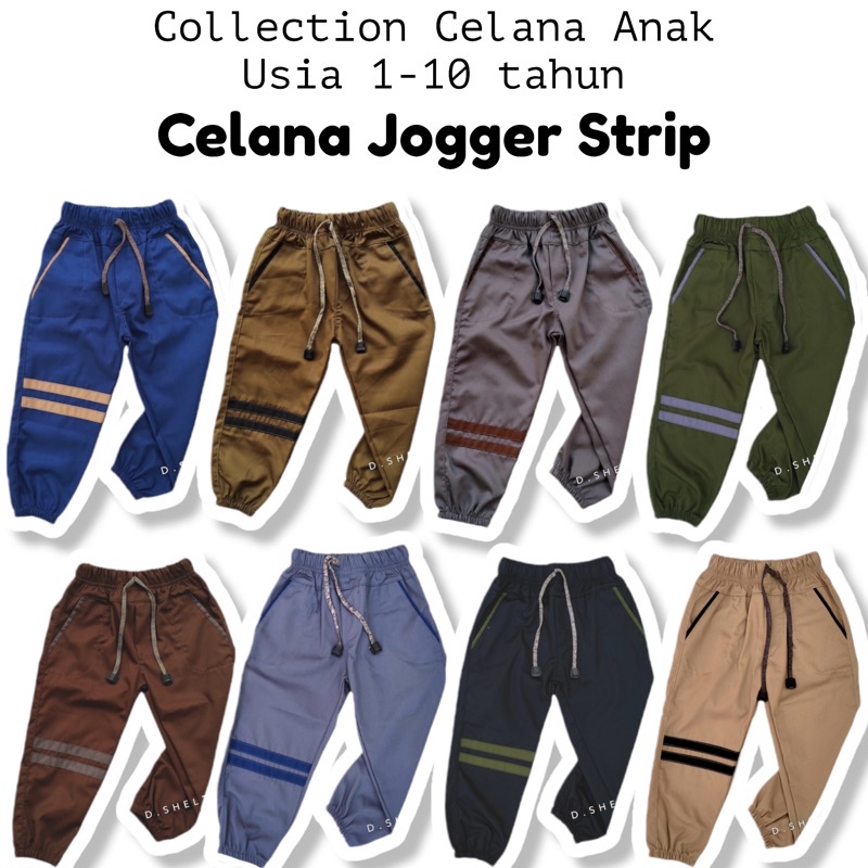 CELANA CINO JOGER ANAK STRIP GARIS / CHINOS JOGER ANAK UMUR 1 - 10 TAHUN / JOGER STRIP/Dshelter