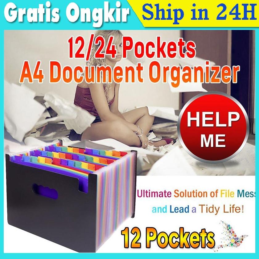 

DIKIRIM DLM 24JAM12/24 POCKETS EXPANDING FILE FOLDER A4 MAP DOCUMENT ORGANIZER HOLDER WORKS ACCORDION OFFICE TERLARISS...,,,,,