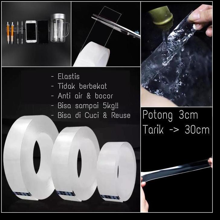 

ㄲ IKILOSHOP Nano 30mm x 1m Double Tape Bening Tahan Air Acrylic Washable ♛