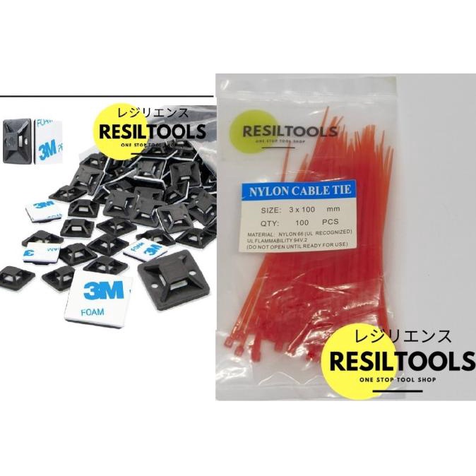 

PAKET Dudukan dan Kabel Tis Mounting Cable Ties Tali Tie Mount Hitam