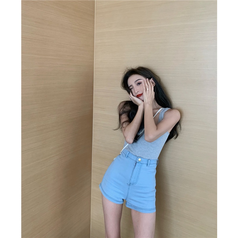 Celana Jeans Pendek Highwaist Biru / Celana Pendek Denim Fashion Import