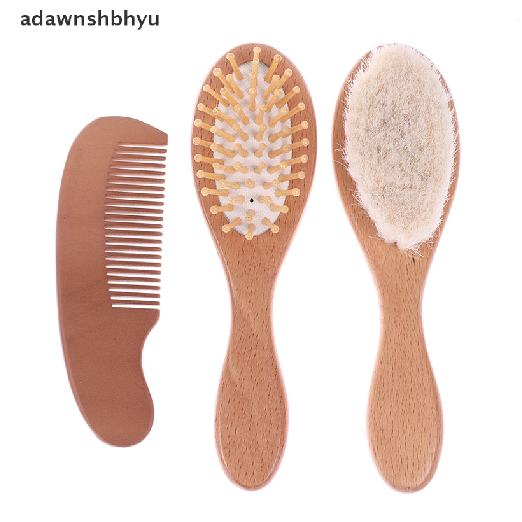 Adawnshbhyu 3Pcs Sisir Sikat Rambut Bayi Untuk Bayi Baru Lahir Balita Hairbrush Head Massager ID