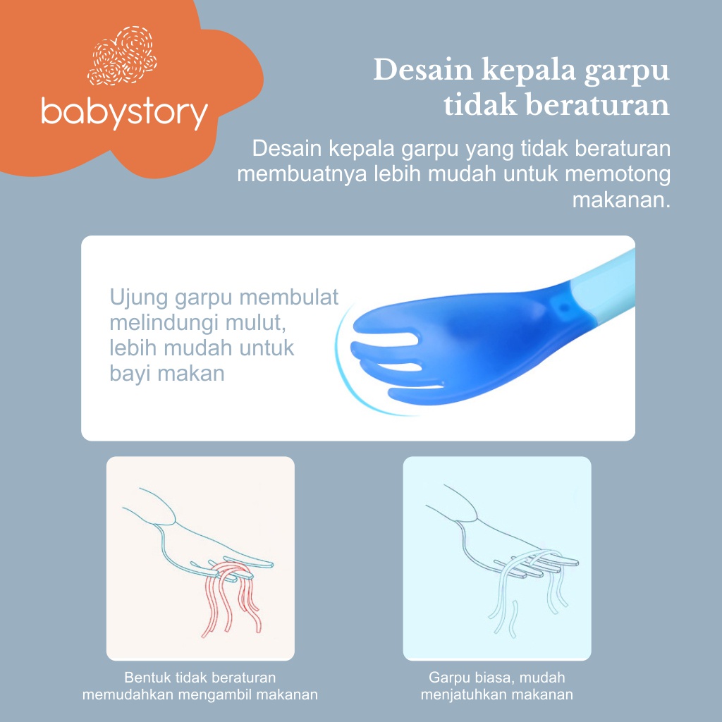 sendok garpu makan bayi silikon sensor suhu panas sendok garpu silicon makan bayi