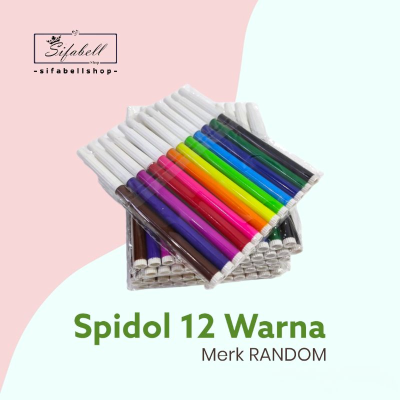 Spidol Warna Set Isi 12 Sepidol Warna Warni Mewarnai Alat Tulis Anak Spidol Kecil