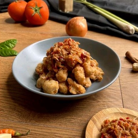 

Chicken popcorn+sambal/ayam dadu lapis tepung crispy