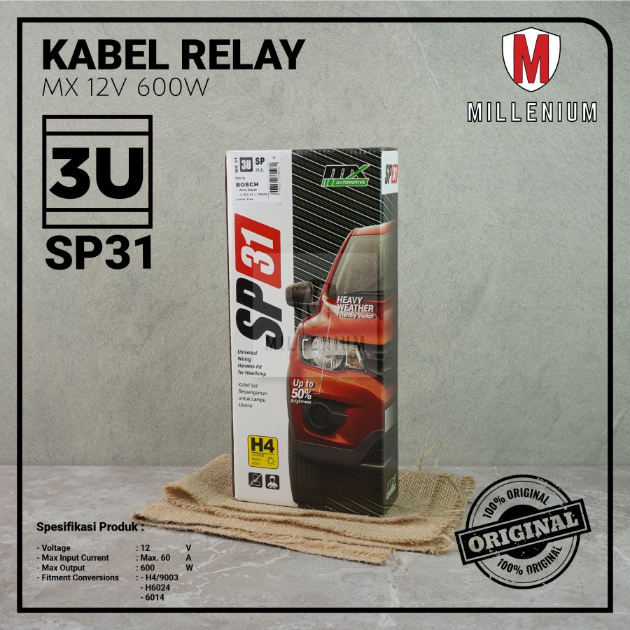 KABEL RELAY LAMPU MOBIL H4 BOSCH SP SERIES 3 RELAY UNTUK 2 LAMPU UTAMA H4 MOBIL HIGH QUALITY