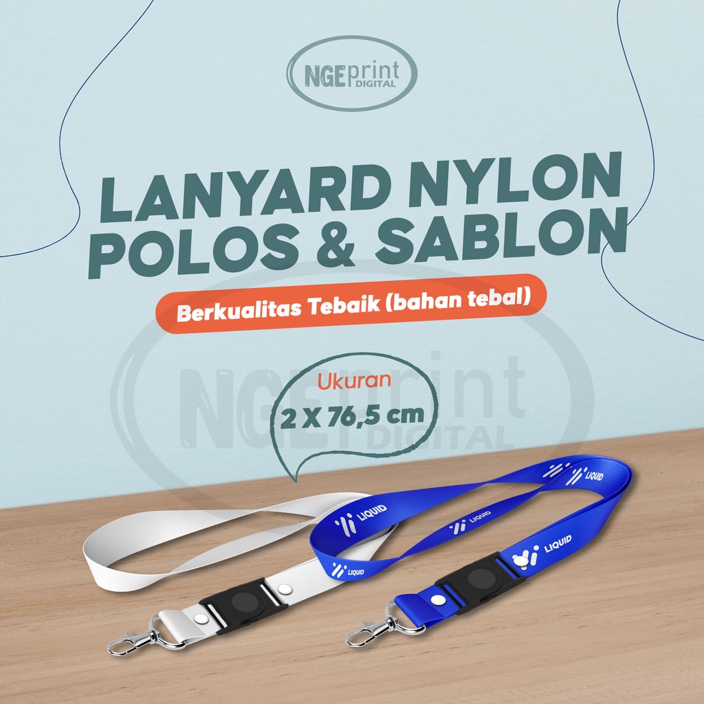 

Lanyard Nilon Polos & Sablon / Tali ID Card Nilon Polos & Sablon 2 cm / Gantungan ID Card Nilon Polos& Sablon 2 cm Murah