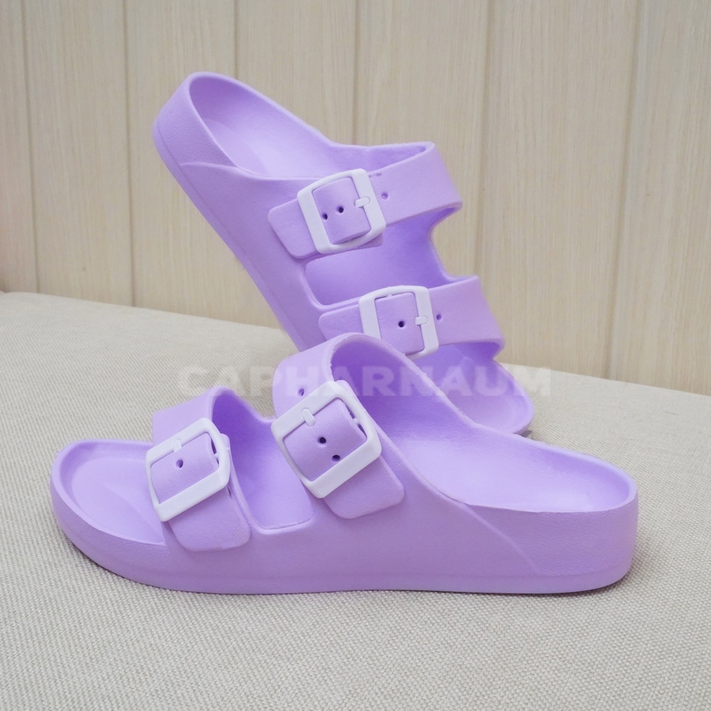 Capharnaum [FEET] Sandal Selop Wanita Strap Ban 2 Tali Slide Polos Sandal Slip On Phylon Strap 2 Wanita Sandal Selop Kasual Wanita Sandal
