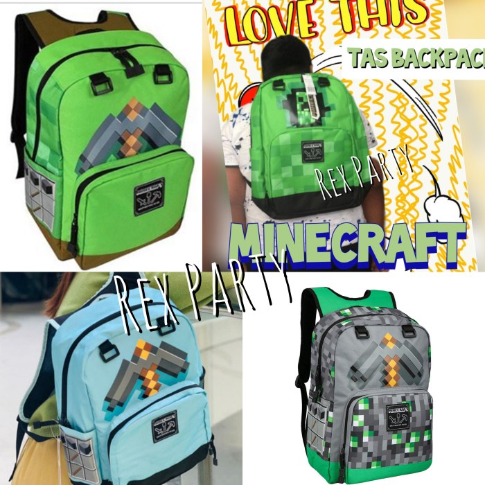 Minecraft Backpack/Tas Sekolah Minecraft/Tas Ransel Minecraft
