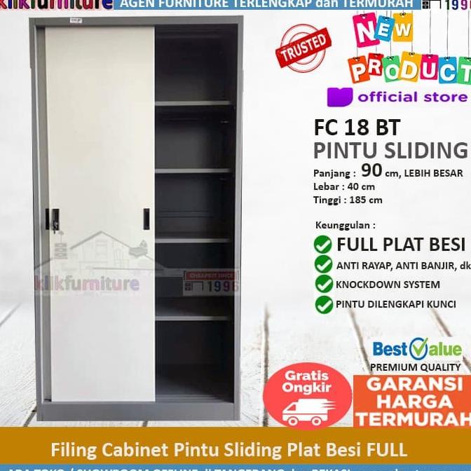 

Lemari Arsip Filing Cabinet Besi Pintu Sliding Plat FC18BT
