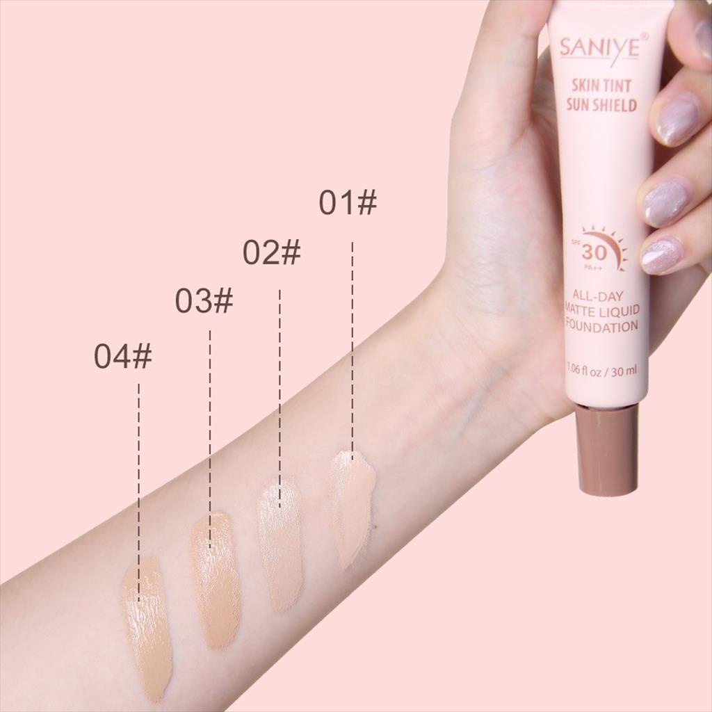 SANIYE ALL-DAY SKIN TINT SUN SHIELD MATTE LIQUID FOUNDATION SPF 30PA++