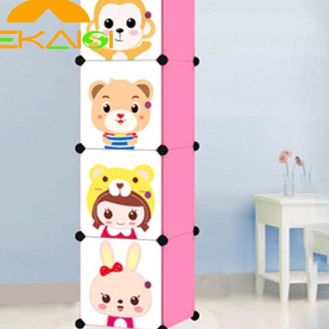 Terkini Ekaisi lemari pakaian plastik rak baju anak lemari portable 4 pintu