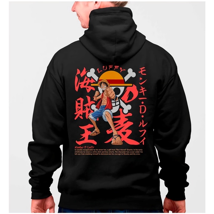 Hoodie Luffy Fist Pose Anime Manga One Piece Premium Unisex