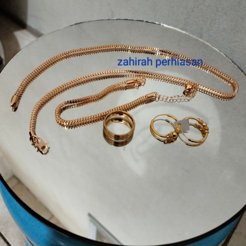 set Milano emas 24K perhiasan wanita trend masa kini 4444