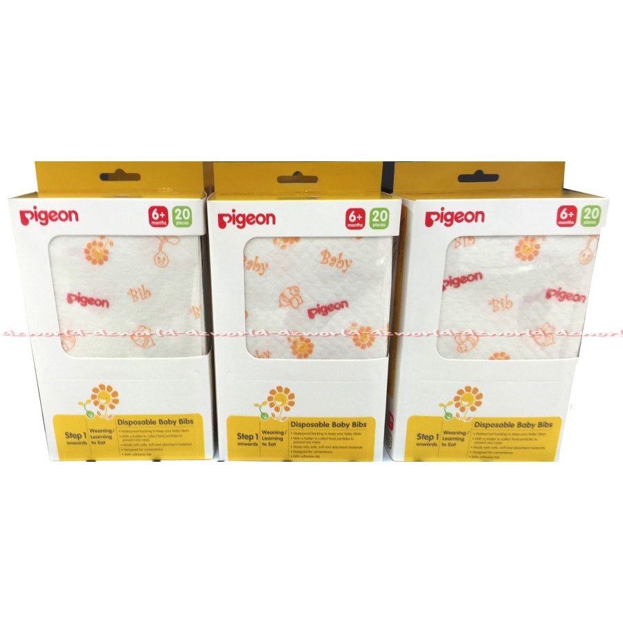 Pigeon Disposable Baby Bibs 20pcs Pigeons Celemek Makan Bayi Pigen Anak Bayi 20p cs Alas Makan Sekali Pakai Cilemek Pigen