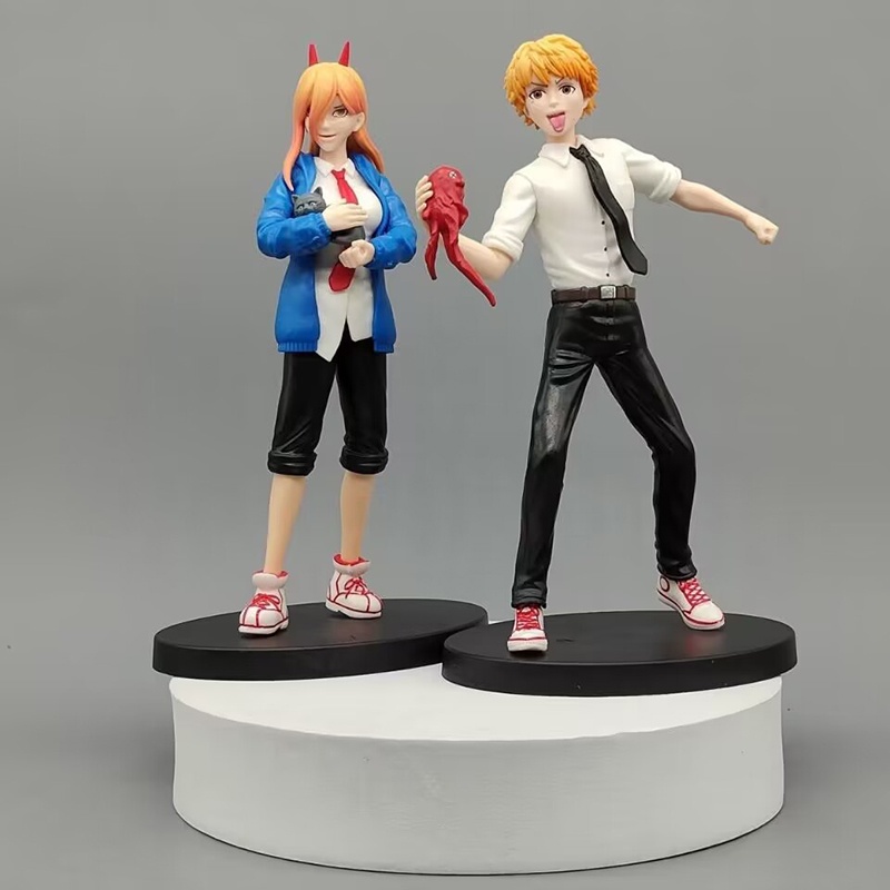 New Anime Chainsaw Man Denji 18 cm PVC Patung Action Figure Model Koleksi Boneka Dekorasi Mainan Patung Natal