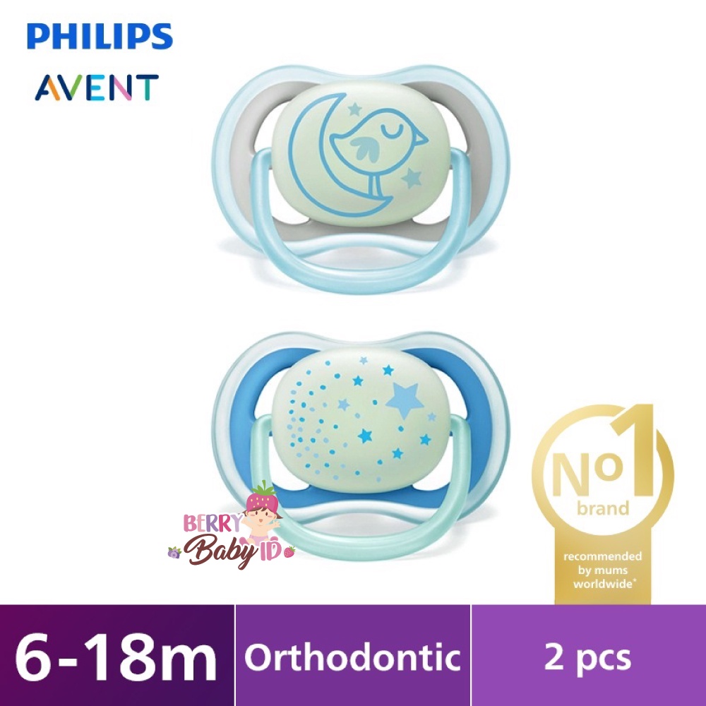 Philips Avent Ultra Air Night Soother 6-18m Pacifier Empeng Bayi Berry Mart