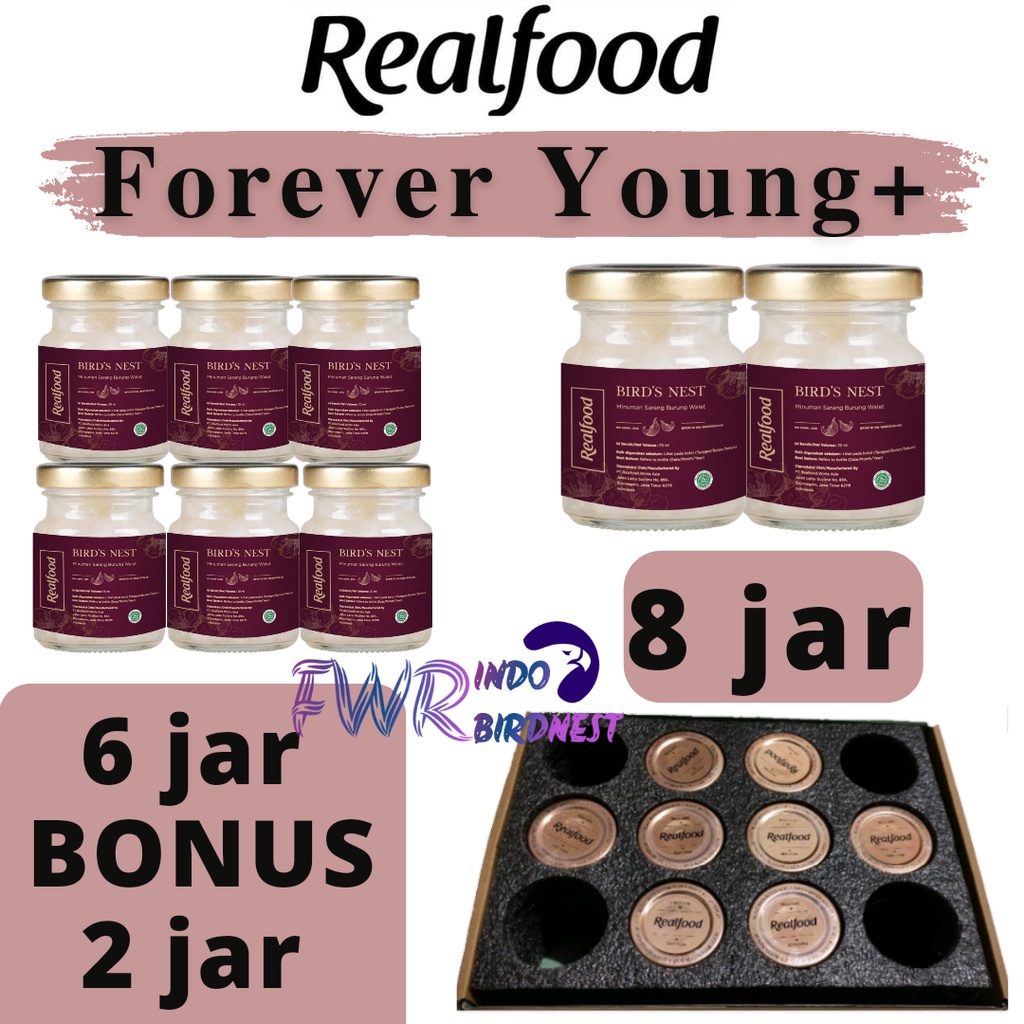 

REALFOOD FOREVER YOUNG PLUS 6 BONUS 2 JAR Minuman sarang walet