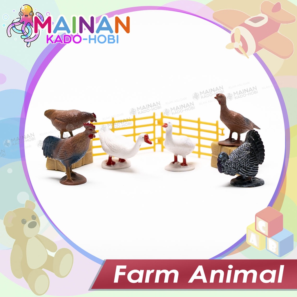 MAINAN ANAK BONEKA BINATANG MINIATUR HEWAN TERNAK FARM ANIMAL