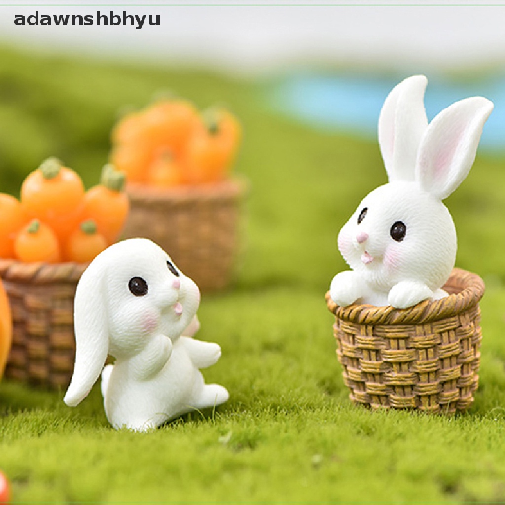 Adawnshbhyu Patung Hadiah Sunmmer Kelinci Peri Taman Miniatur Resin Craft Landscape ID