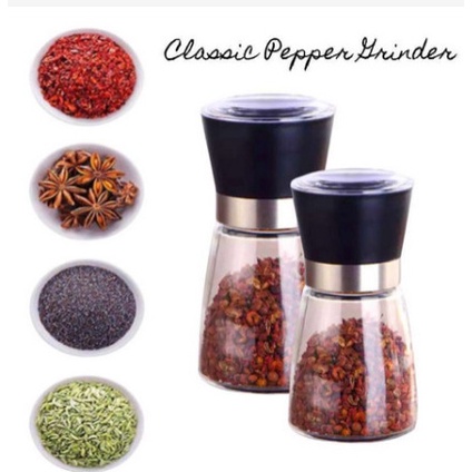 Tempat Bumbu Botol Grinder + Merica Lada Putih Penggiling Penghalus Bumbu Lada Manual Tempat Bumbu Seasoning Grinder Pepper Serbaguna TERMURAH TERLARIS