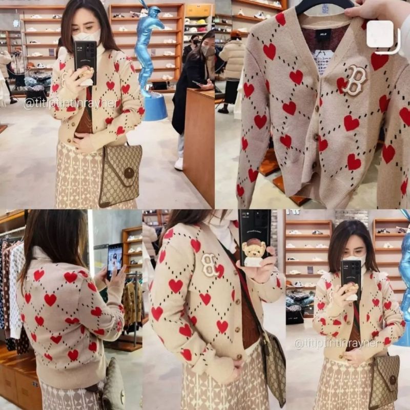 CARDIGAN MLB KOREA BOSTON CREAM