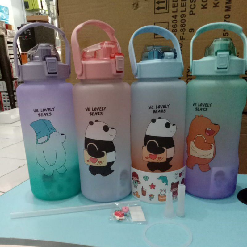 Botol 2 Liter We Babe Bears Only / Botol Viral Korea WBB / Botol Minum 2000ML