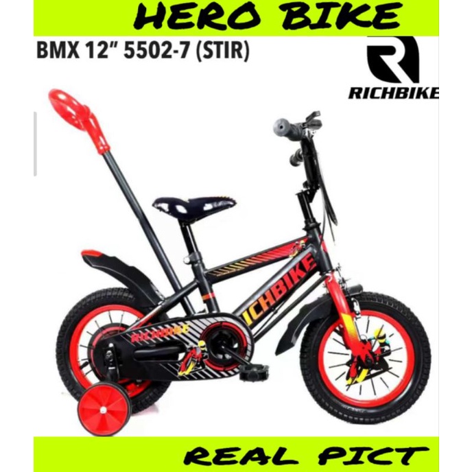 sepeda bmx 12 richbike dorongan stir