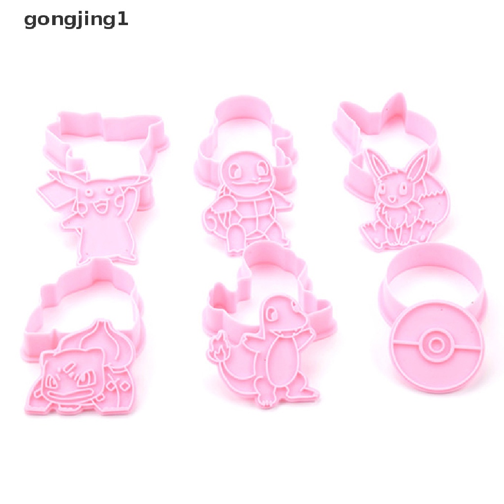 Ggg 6Set Kartun elf Cookie Press Tipe Biskuit Plastik cutg die set ID